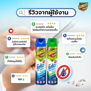 เรนเจอร์ สเปรย์กำจัดยุงและแมลง สูตรแห้งเร็ว 600 มล. [เลือกจำนวนด้านใน]