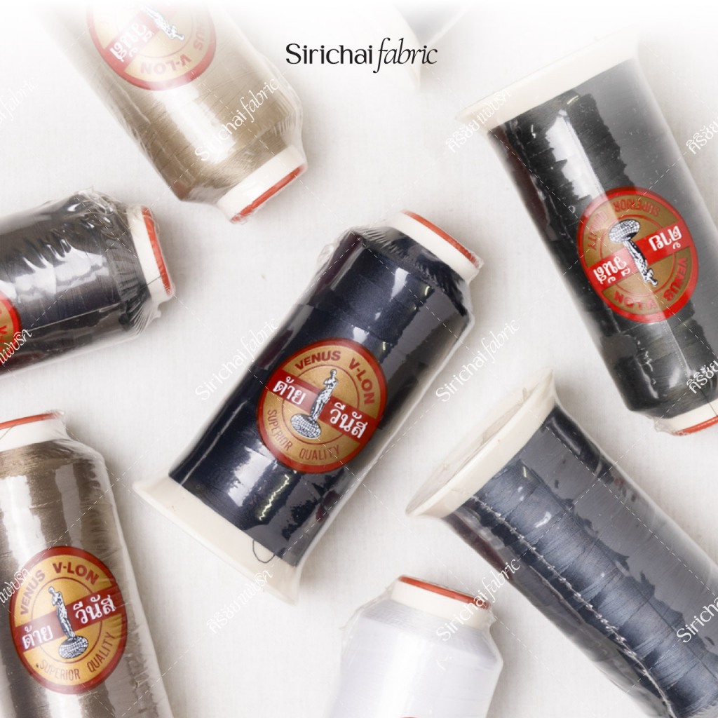 ด้ายมัน ด้ายไนล่อน เบอร์ 40 หลอดใหญ่ ความยาวด้าย 2,000 เมตร ยี่ห้อวีนัส