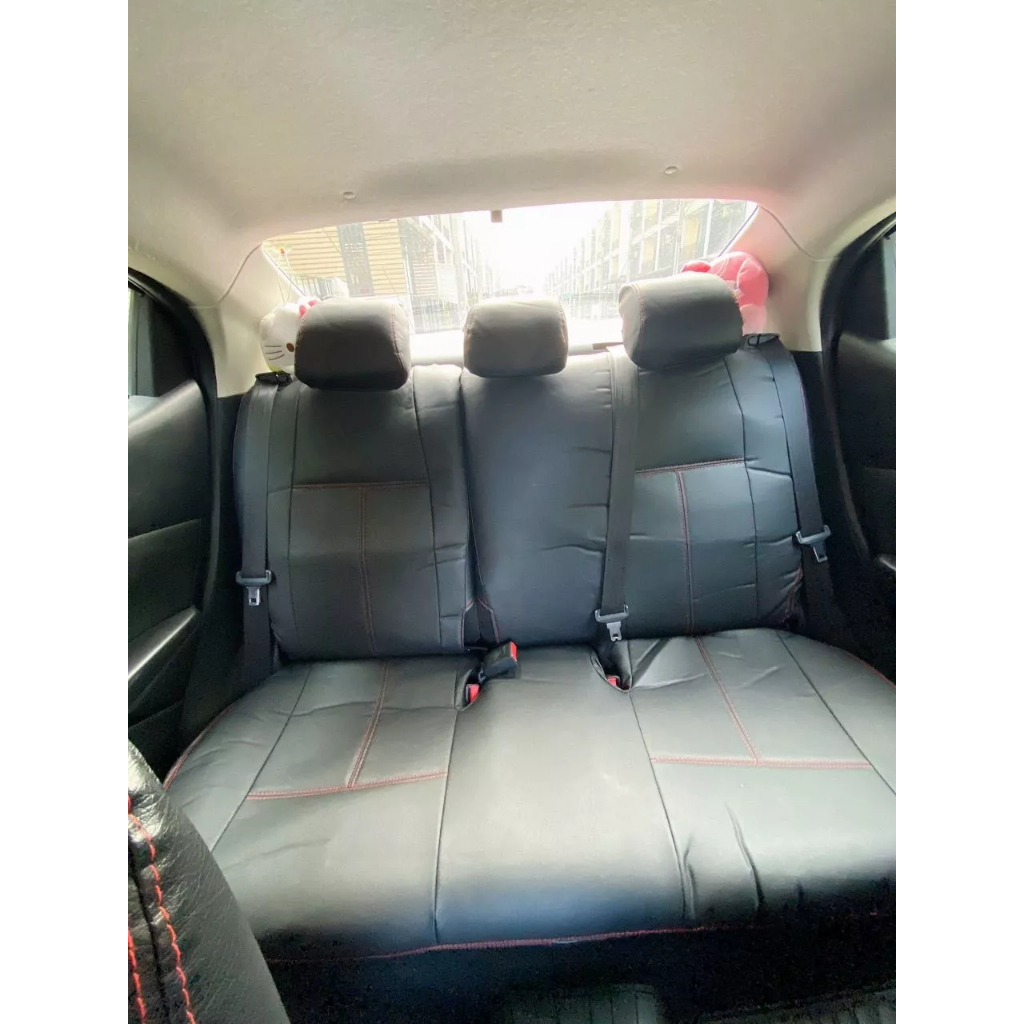 ชุดหุ้มเบาะ Mazda 2 4ประตู(SEDAN) สีดำด้ายแดง เบาะหลังหลังแยก 2015 - 2025 หน้าหลัง ตรงรุ่น เข้ารูป [ทั้งคัน] มาสด้า 2 - รูปที่ 4