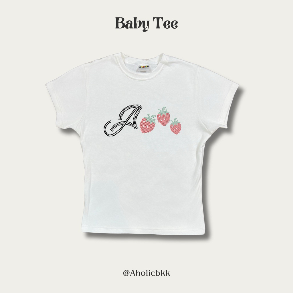 AHOLICBKK | เสื้อทรง BABY TEE STRAWBERRY A-LIST