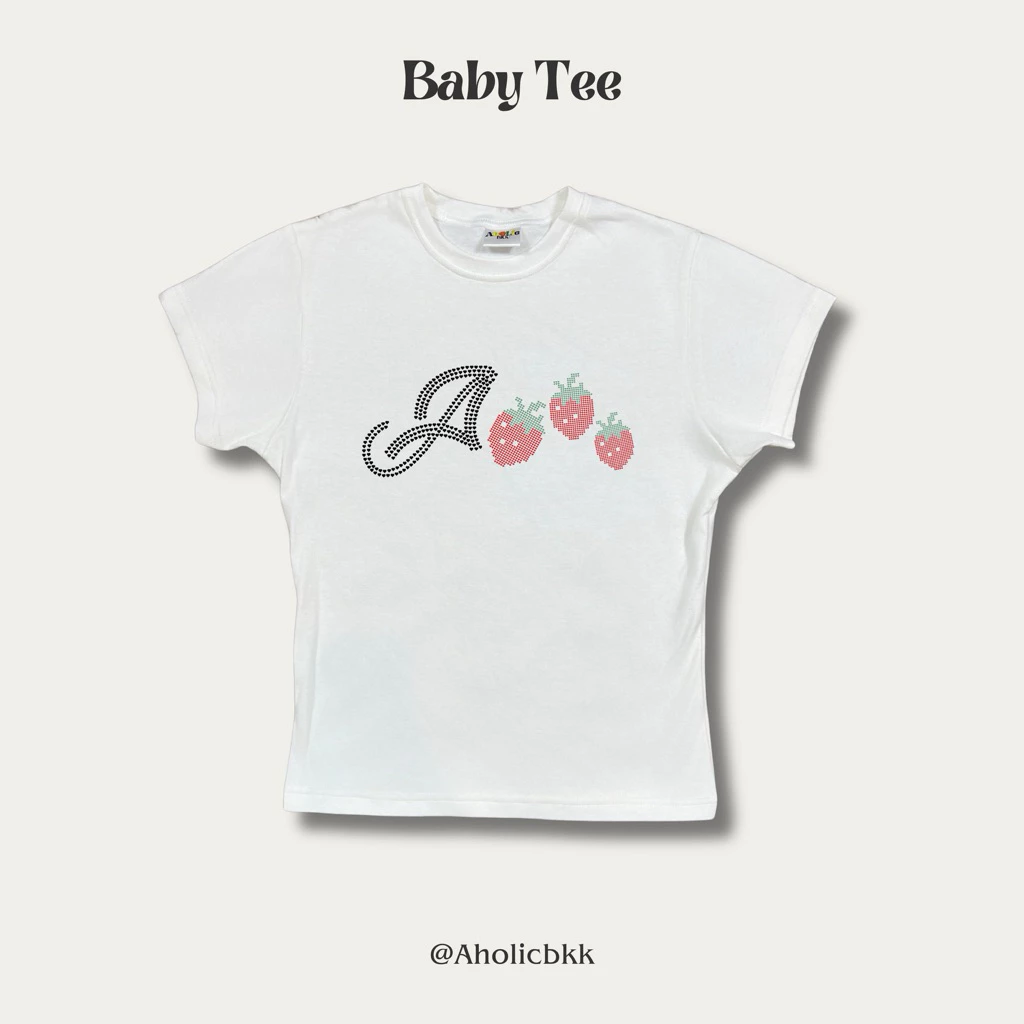 AHOLICBKK | เสื้อทรง BABY TEE STRAWBERRY A-LIST