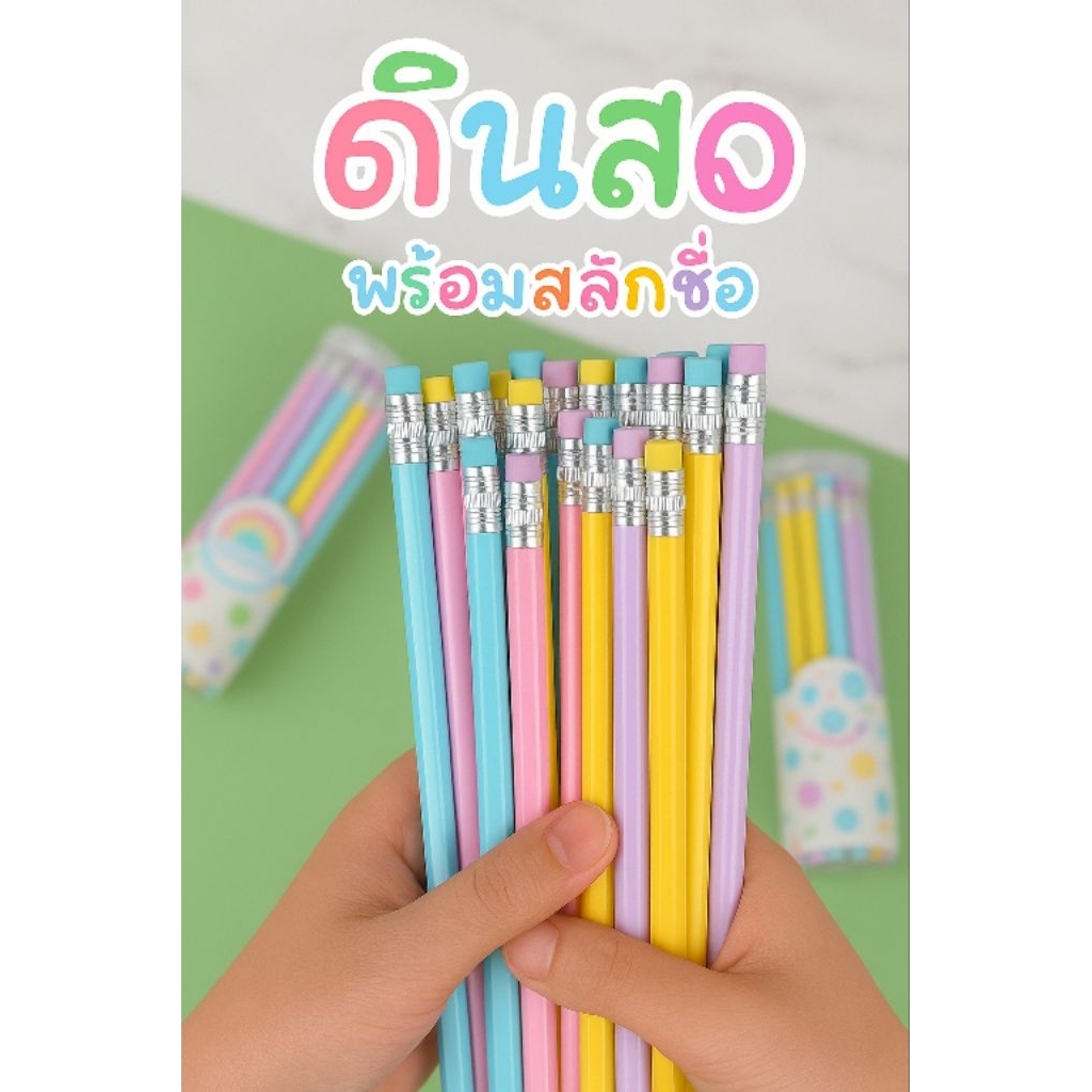 ดินสอ พร้อมสลักชื่อ แจ้งทางแชทได้เลยค่ะ