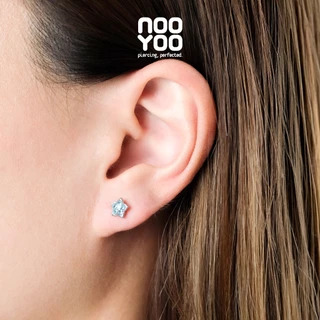 NooYoo ต่างหูสำหรับผิวแพ้ง่าย Star Crystal Surgical Steel (สีขาว/สีฟ้า)