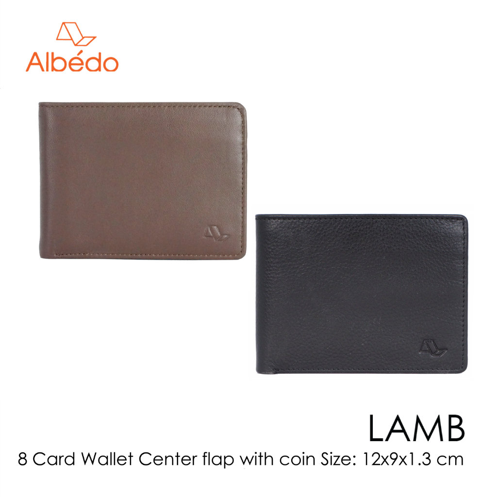 [Albedo] LAMB 8 CARD WALLET CENTER FLAP WITH COIN กระเป๋าสตางค์ หนังแกะ รุ่น LAM