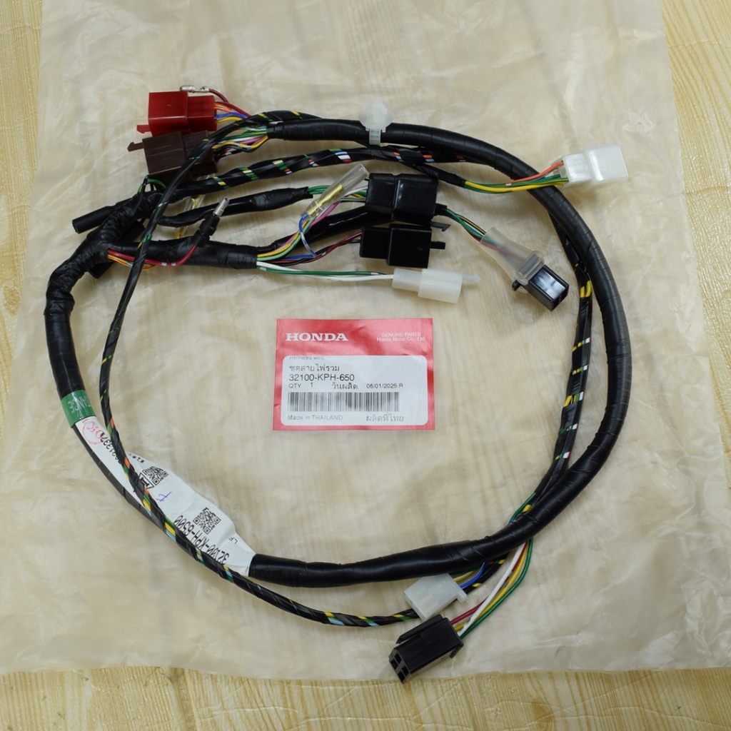 ชุดสายไฟรวม ชุดสายไฟเมน เวฟ125R สตาร์ทมือ แท้ศูนย์ฮอนด้า ราคา/1ชิ้น 32100-KPH-650