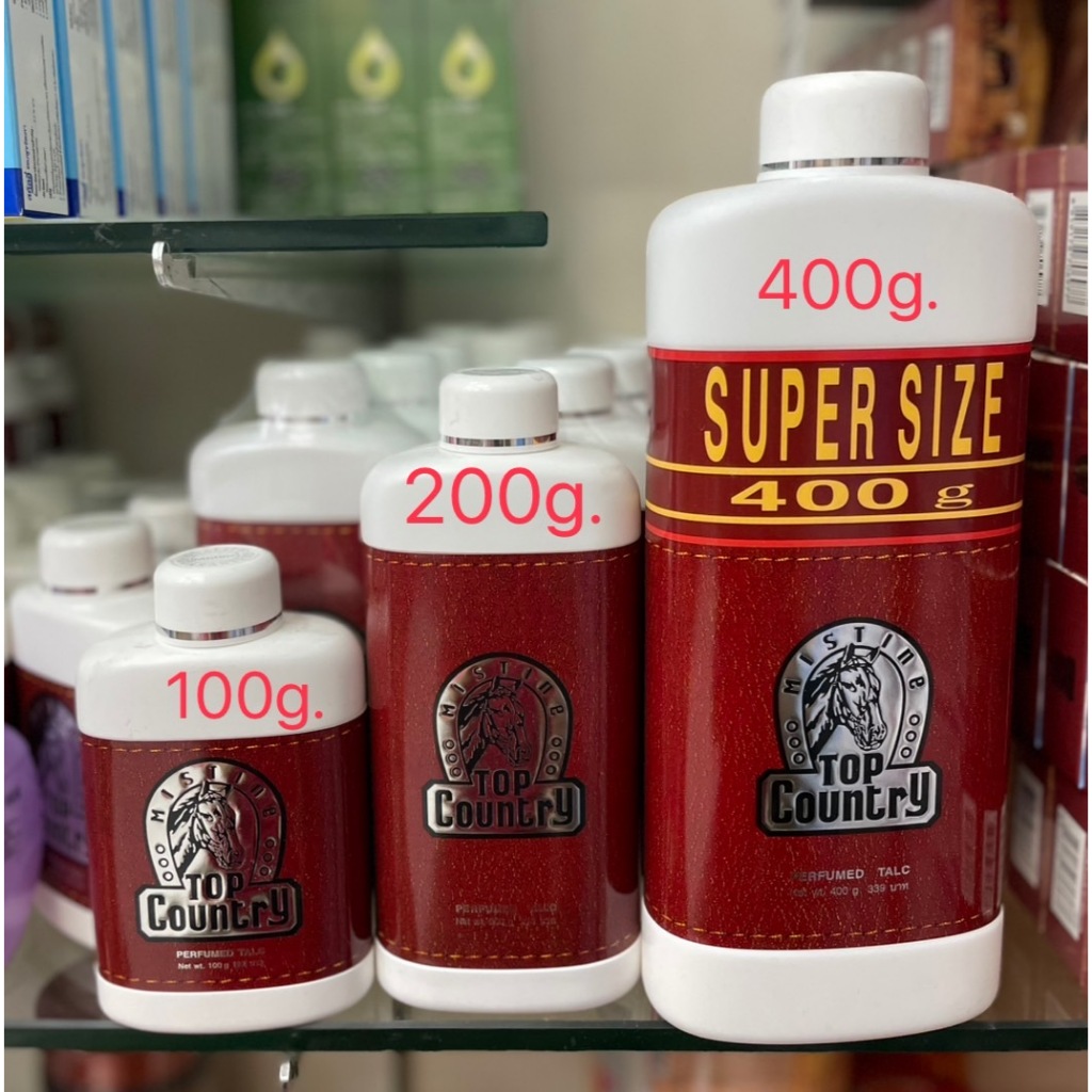 แป้งหัวม้า มิสทิน ท็อป คันทรี่ Mistine Top Country Perfumed Talc 100/200/400 g.