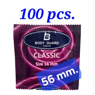ถุงยางอนามัย 56 (แพ็ค100ชิ้น) BODY GUARD LARGE​ ผิวเรียบ​ ผน…