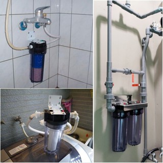 คู่กระบอกกรองน้ำใหญ่+เล็ก สีใส สำหรับ ถังเก็บน้ำ 4หุน 6หุน เ…