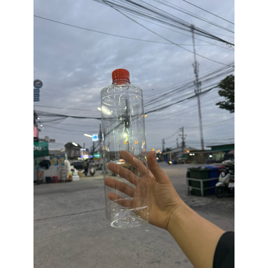 ขวดทรงคอตัด1000mlพร้อมฝา