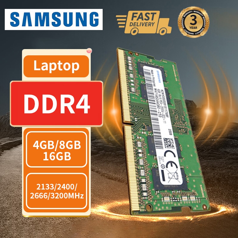 【จัดส่งจากกรุงเทพฯ】Samsung Notebook RAM DDR4 4GB 8GB 16GB Laptop Memory 2133 2400 2666 3200MHZ SODIM