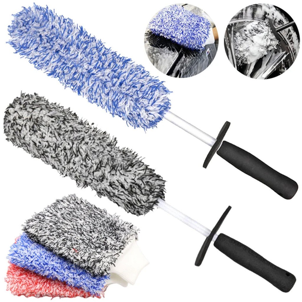 แปรงล้างรถ ไม้ล้างรถ ถุงมือล้างรถ แปรงขัดล้อ Tire brush แปรงไมโครไฟเบอร์ สำหรับทำความสะอาดยางล้อรถ - รูปที่ 6