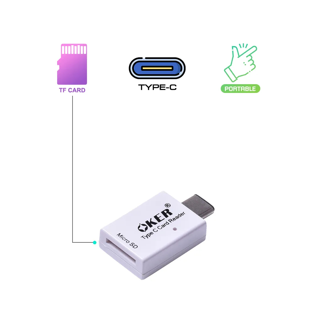 Oker อุปกรณ์อ่าน TF การ์ด TYPE-C รุ่น TC-005