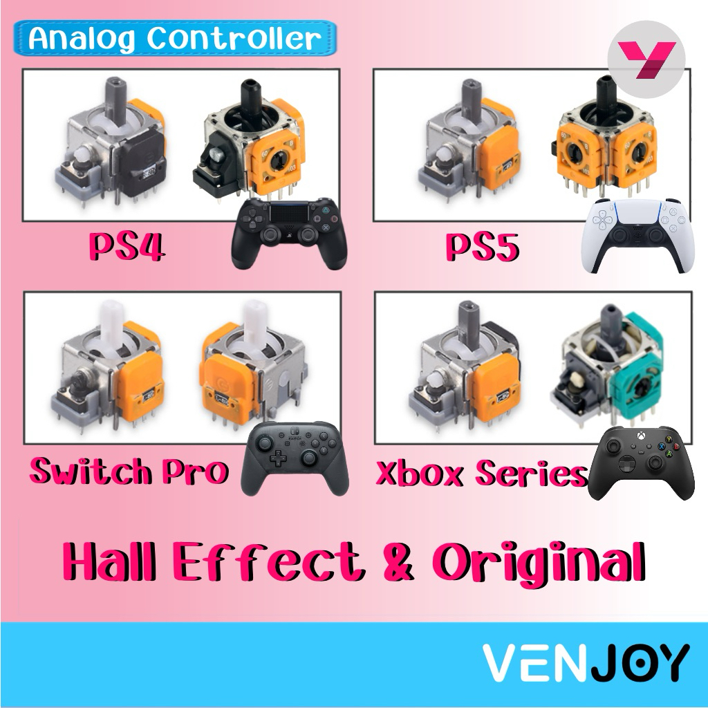 แกนอนาล็อกจอย Hall Effect และ Original PS4, Ps5, Switch Pro, xbox