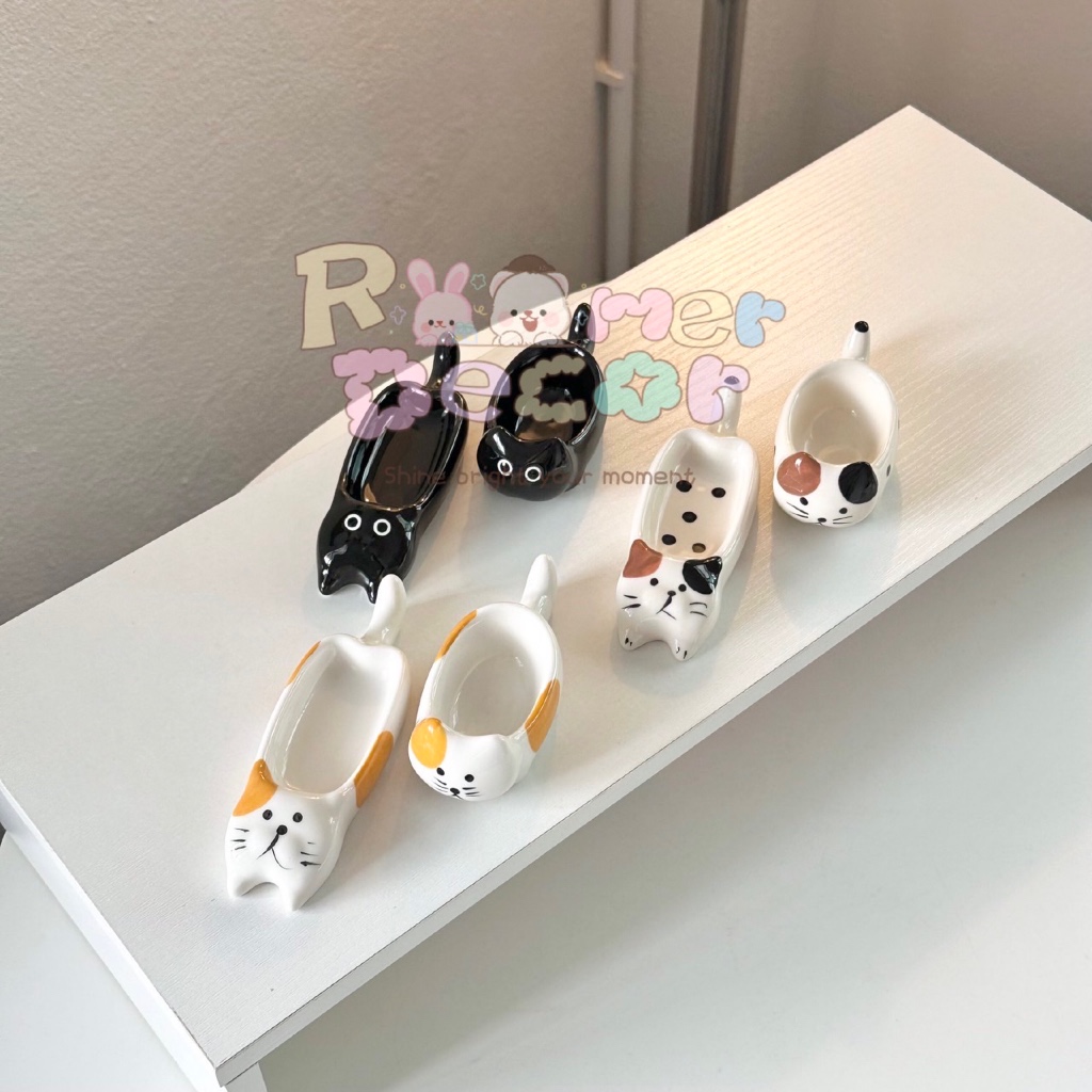 Roomer.Decor [พร้อมส่ง] ถ้วยน้ำจิ้ม ถ้วยน้ำจิ้มรูปสัตว์ ถ้วยน้ำจิ้มแมว ถ้วยน้ำจิ้มน่ารัก ถ้วยน้ำจิ้มเซรามิก