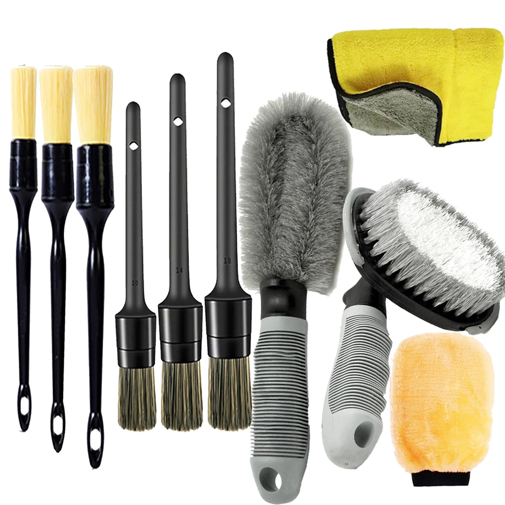 ดล้างรถ แปรง detailing แปรงล้างรถ แปรงล้างรถขนหมูป่า อุปกรณ์ทำความสะอาดรถ