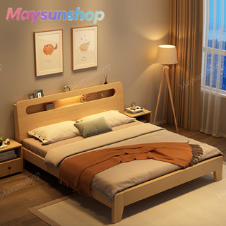 เตียง เตียงนอน 6ฟุต เตียงนอน 5 ฟุต เตียงไม้ มั่งคงฐานเตียง+ห…