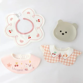 ผ้ากันเปื้อนเด็ก Set 3 ชิ้น ลายการ์ตูนน่ารักมาก 360 องศารอบคอ ผ้าซับน้ำลาย กันน้ำ สำหรับเด็กเล็ก