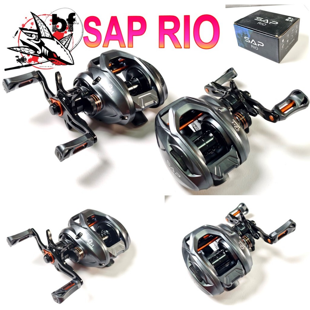 รอกหยดน้ำ รอกเบท SAP RIO รอบ 7.1:1 เบรค 7 kg ลูกปืน 6+1 มีคลิ๊กเสียงเวลาปลาลาก