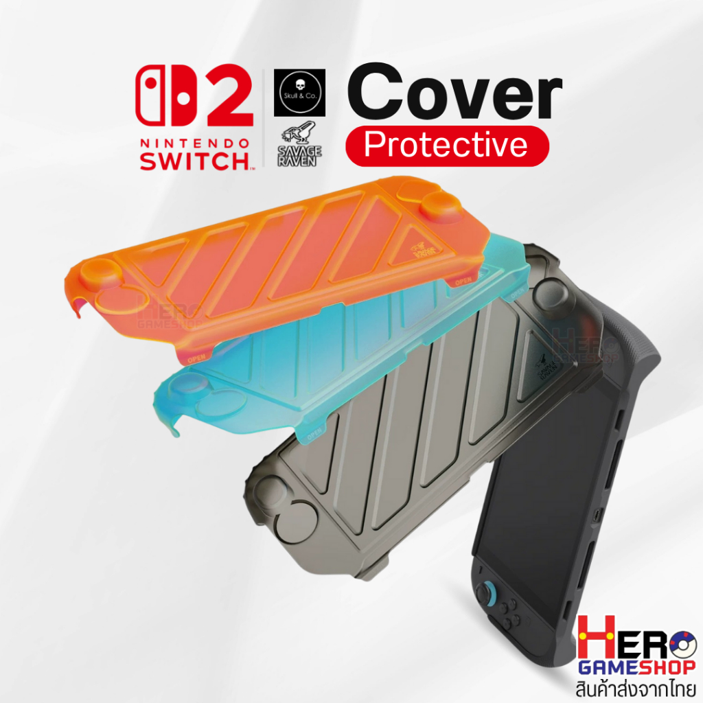 Savage Raven by Skull & Co.ฝาครอบหน้าจอ Switch2 ✨ปกป้องหน้าจอ ทนทาน ใช้งานร่วมกับ เคส Stand Grip✨ 🇹🇭พร้อมส่งจากไทย🇹🇭