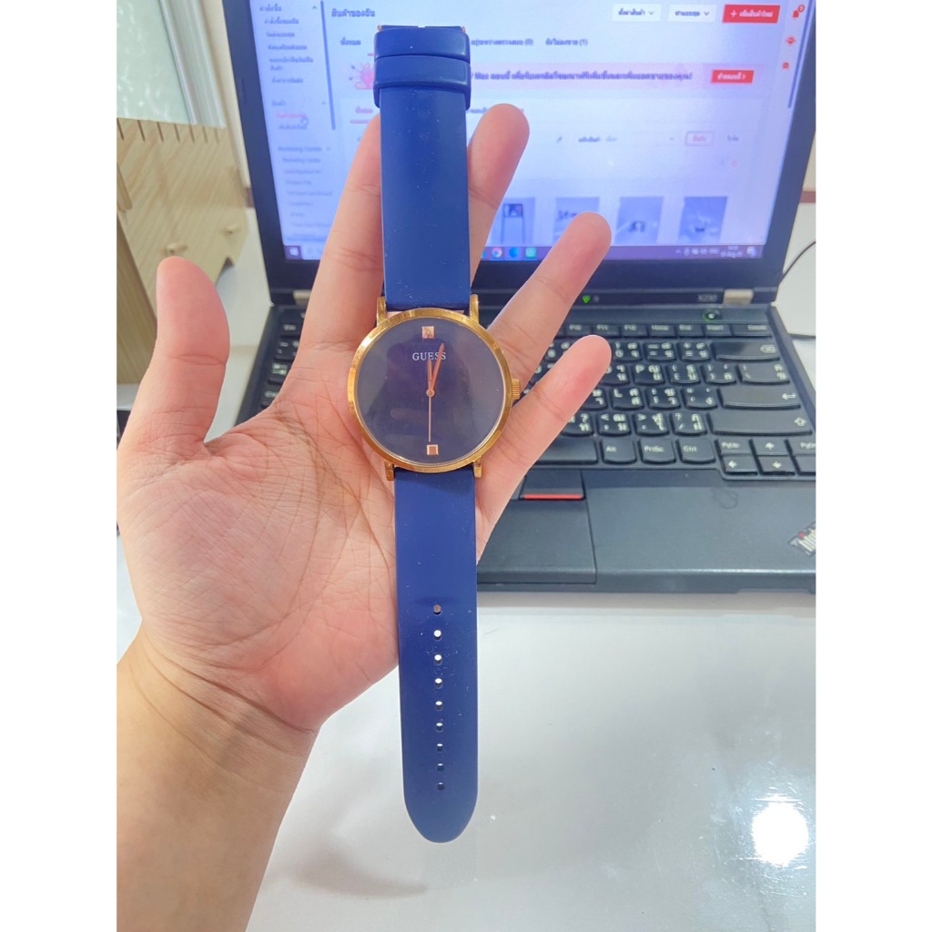 นาฬิกามือสอง ของแท้ ยี่ห้อ GUESS W1264G3 นาฬิกาผู้ชาย สายซิลิโคน รุ่น SUPERNOVA *มีตำหนิสายขาดนิดนิง