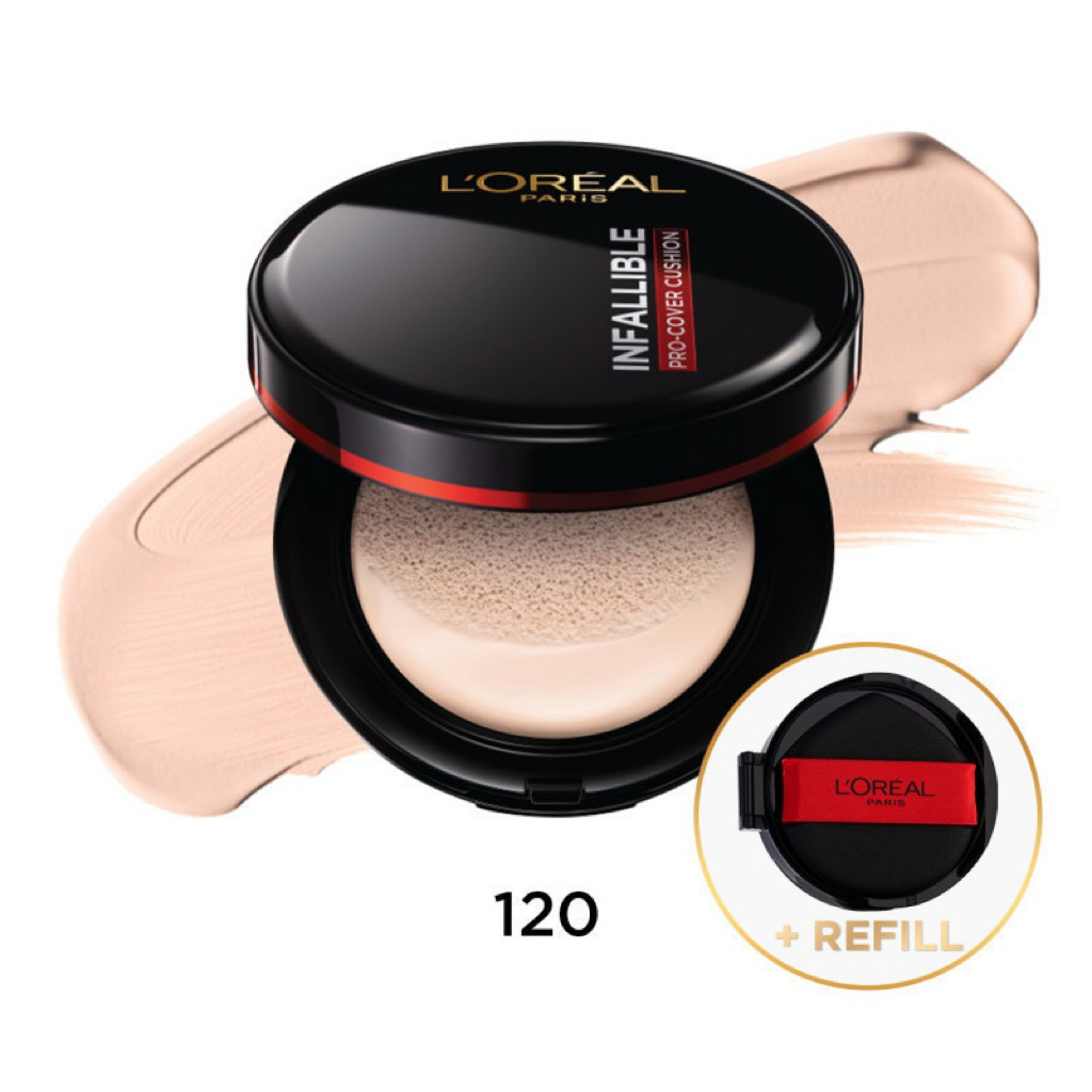 ส่งต่อ ของใหม่ เบอร์ 120 ตลับ+คุชชั่น ลอรีอัล ปารีส L’Oréal Paris Infallible Pro-Cover Cushion 14g ค