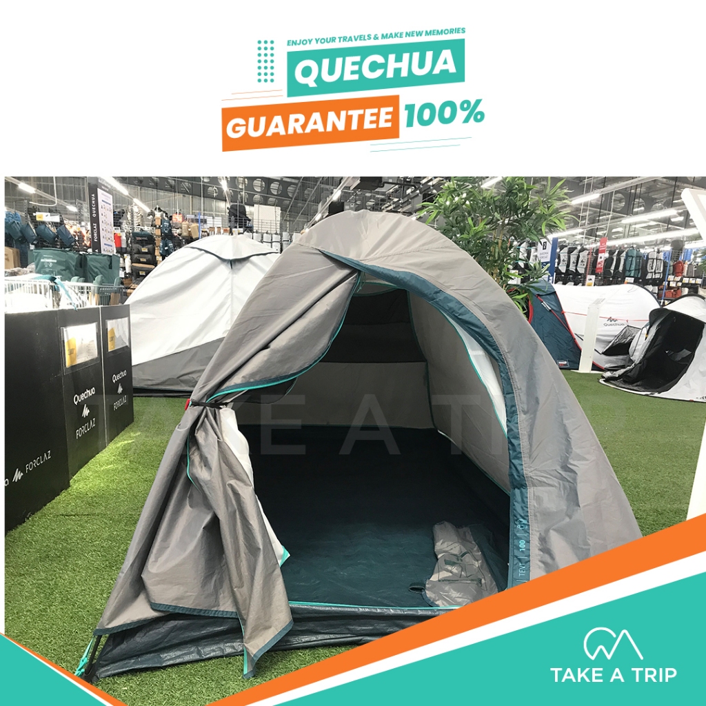 เต็นท์ QUECHUA เต็นท์ตั้งแคมป์ DECATHLON รุ่น MH100 สำหรับ 2-3 คน