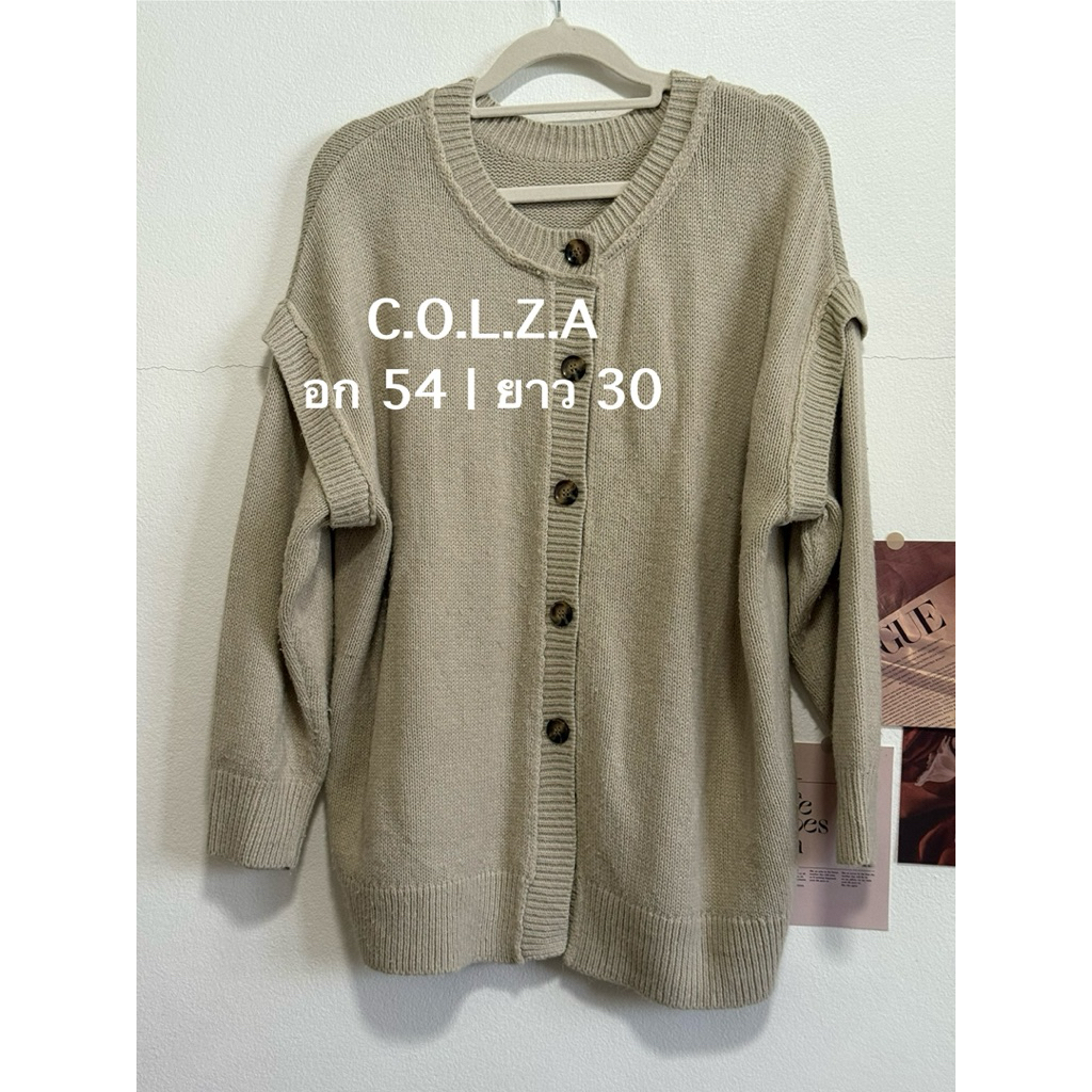 เสื้อคลุมไหมพรม คาดิแกนมือสอง  มือสอง สภาพดี แบรนด์C.O.L.Z.A อก 54  ยาว 30