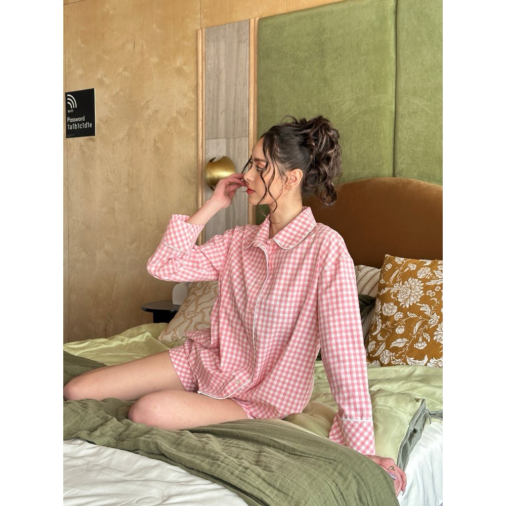 TC.store เซ็ตสก็อต ชุดนอนแขนยาวขาสั้น