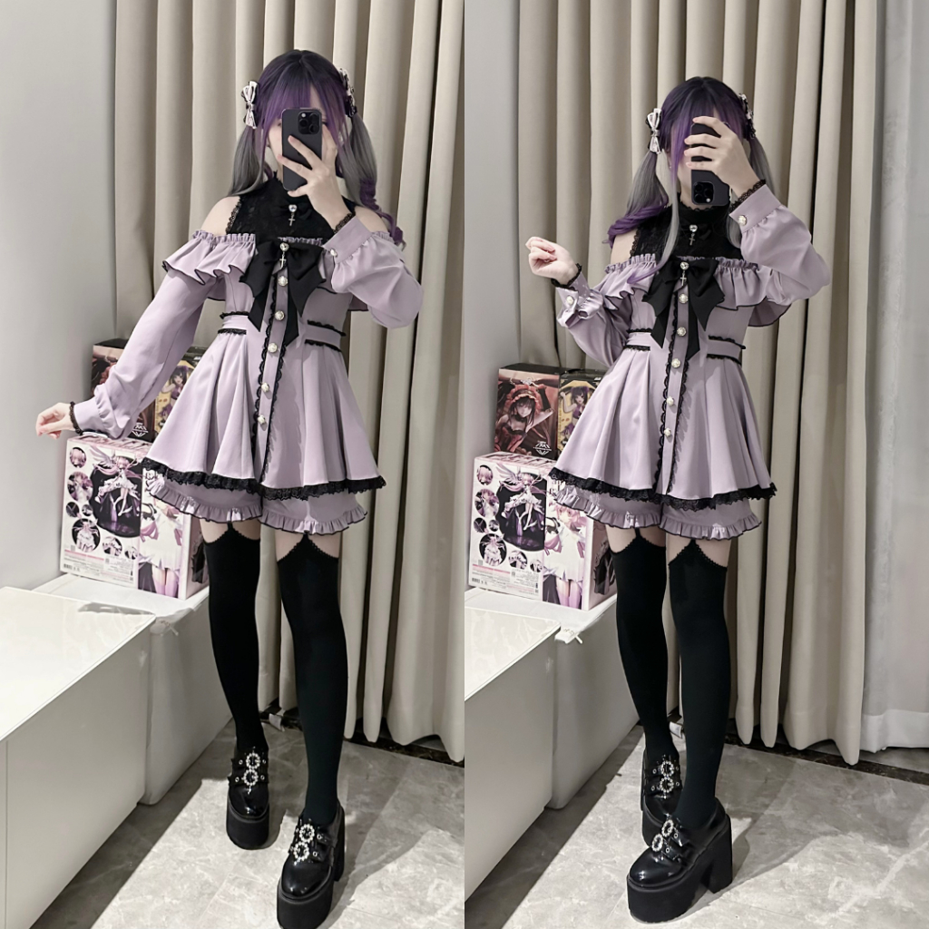 อ่านเงื่อนไขก่อนสั่ง🏰 แบรนด์แท้🎀YoshiKi(XS-3XL)🧸jirai kei น่ารักๆสาวพลัสไซส์ ชุดสไตล์ญี่ปุ่น