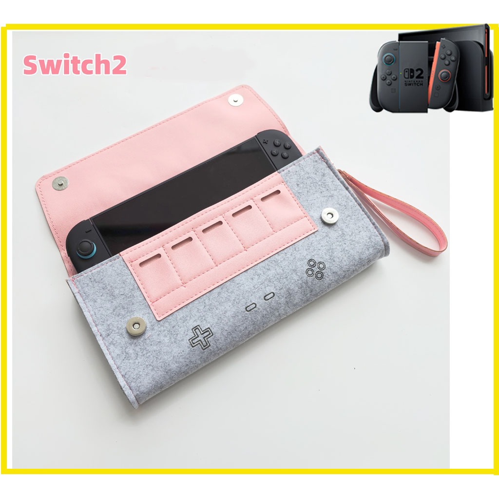 Nintendo Switch 2 กระเป๋าเครื่องเกม switch2 กระเป๋าผ้า PU+ผ้าสักหลาด กระเป๋าผ้ารูป logo เครื่องเกมNS2