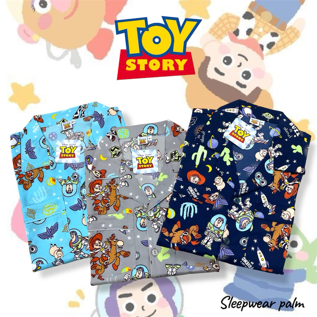 ชุดนอน Toy story ไหมอิตาลี่ (รอบอก 44|48|54นิ้ว) ลิขสิทธิ์แท้