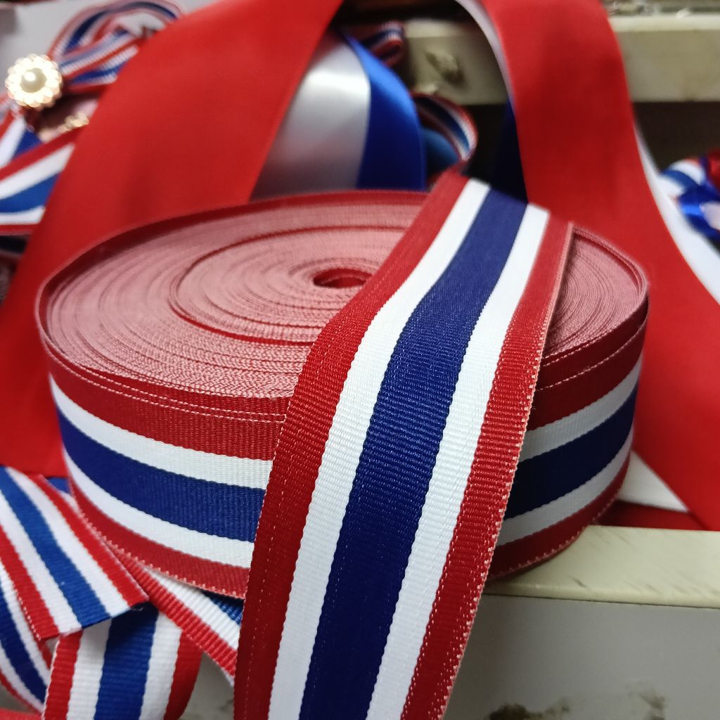 โบว์ธงชาติ ริบบิ้นลายธงชาติ