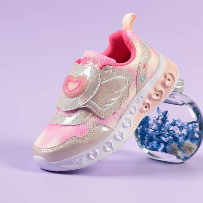 Petit Pes เปอติท ปา - รุ่น Little Angel  รองเท้าเด็กเทปแปะ พื้นรองเท้าไฟ LED รหัส PC7-RG9004K - รูปที่ 2