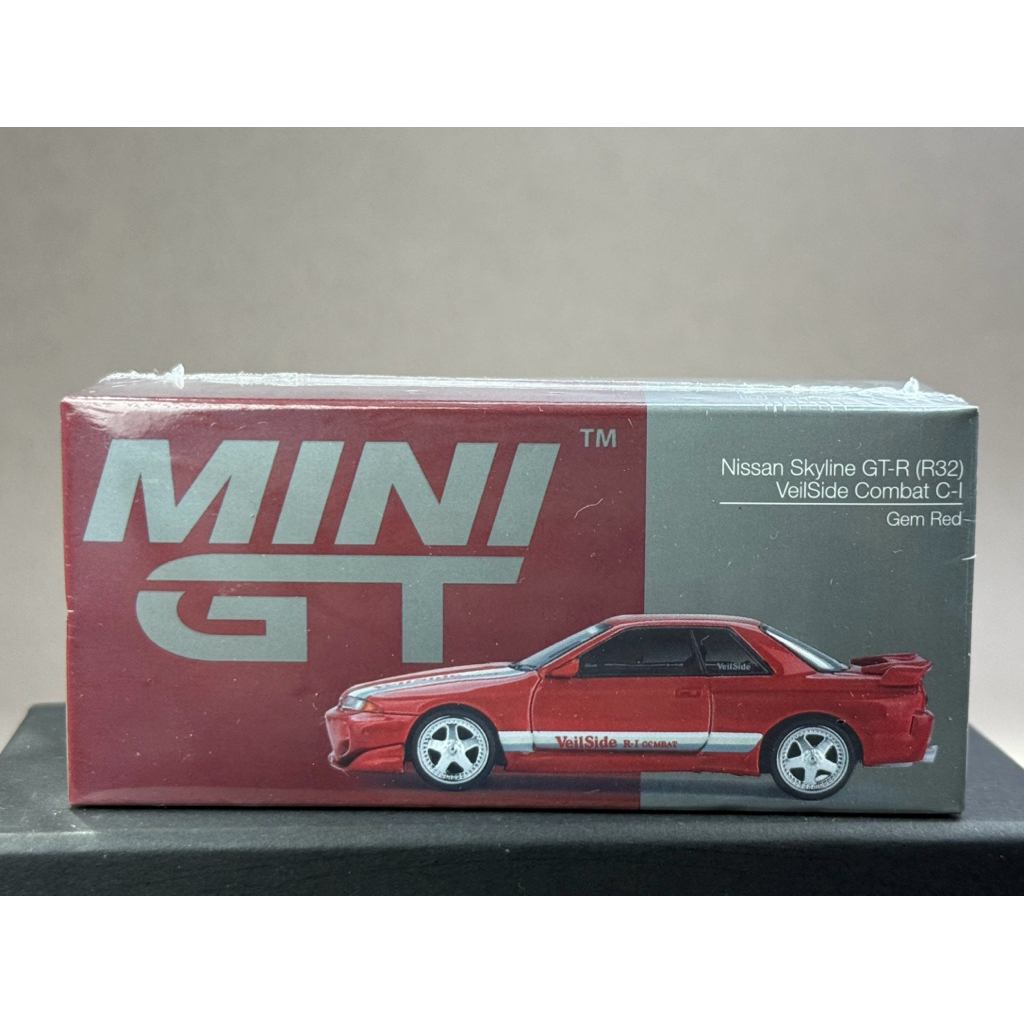 🔹Nissan Skyline GTR R32 Veilside Combat C-I Gem Red #987 Scale 1:64 ยี่ห้อ Mini gt
