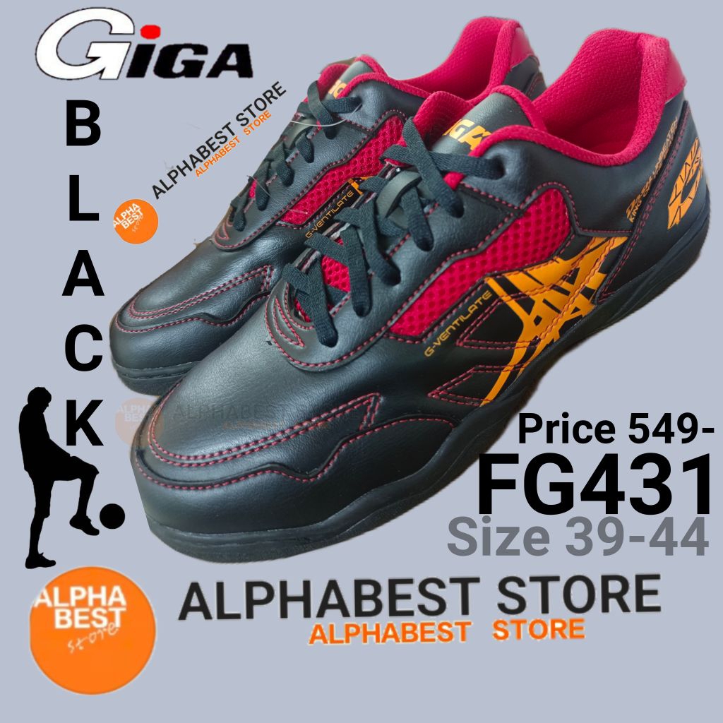 รองเท้าฟุตซอล GIGA FUTSAL FG431Black ดำ รองเท้ากีก้ารองเท้าฟุตซอลสีสวย รองเท้าใหม่ รองเท้า ฟุตซอลคุณ