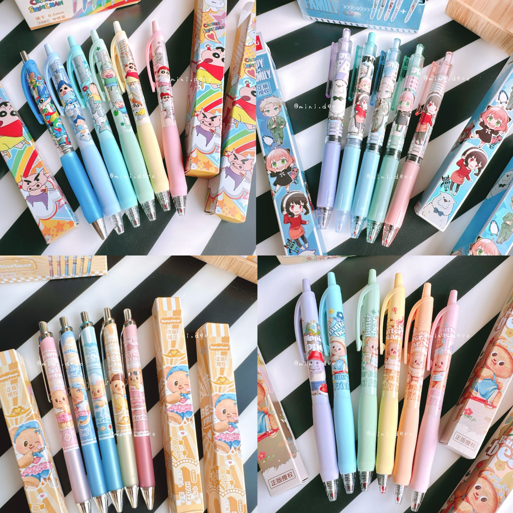 ของแท้ พร้อมส่ง ปากกาเจล Deli แบบกด หมึกดำ หัว 0.5 mm แบบสุ่มลาย เขียนลื่น เปลี่ยนไส้ Deli / Pentel / Sarasa ได้
