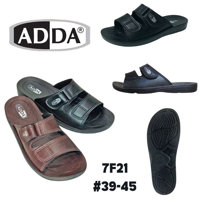 รองเท้าแตะแฟชั่นแบบสวม Adda แอ๊ดด้า รุ่น 7J05 สีดำ/น้ำตาล