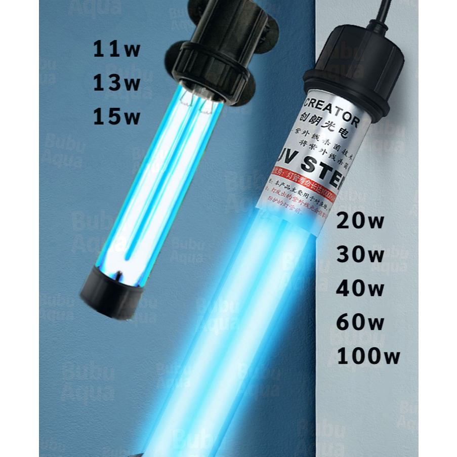 หลอดไฟยูวีบ่อปลาตู้ปลา 20w/30w/40w/60w/100W แบบหลอดคู่ แก้ปัญหาน้ำเขียวกำจัดตะใคร่น้ำ