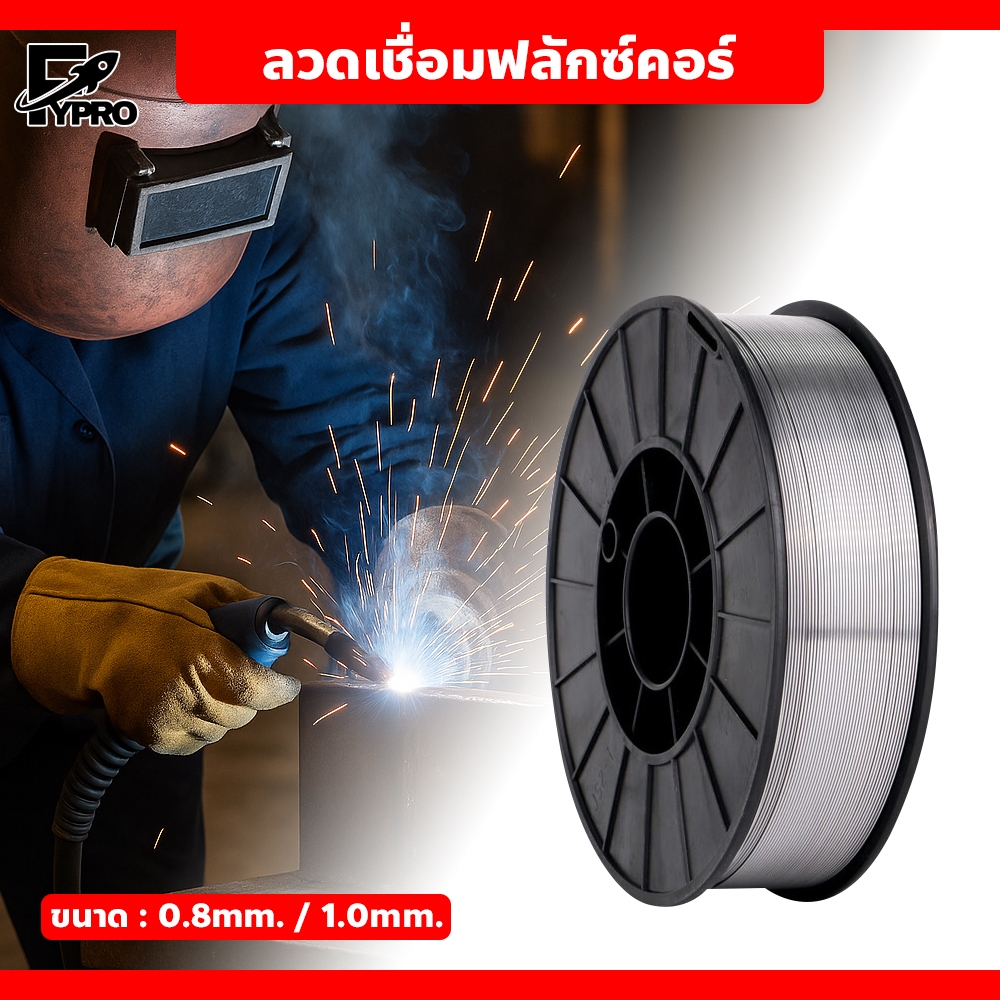 FYP FLUX CORE (E71T-GS) อุปกรณ์งานเชื่อม ลวดเชื่อมฟลักซ์คอร์ 0.8mm. / 1.0mm. แบบไม่ใช้แก๊ส