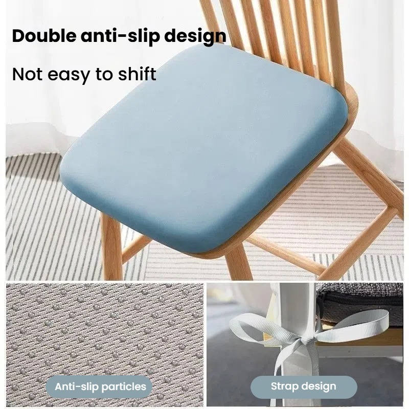 COD หนาพิเศษ เบาะรองนั่ง เมมโมรี่โฟม หนานุ่มนั่ง พร้อมเชือกคล้องเก้าอี้ นุ่มนั่งสบาย เบาะรองนั่งทรงสีเหลี่ยม - รูปที่ 3