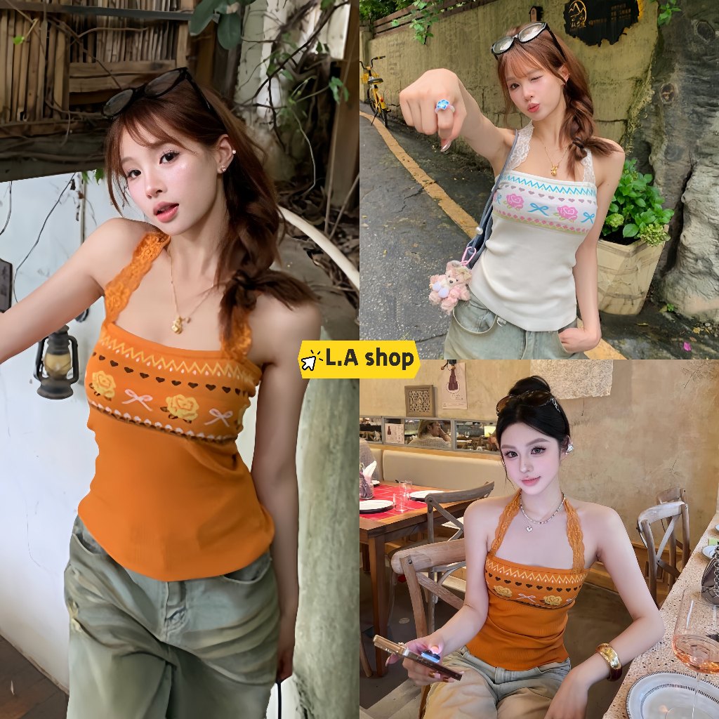 เปิดไหล่  ผ้าใส่สบาย เสื้อยืดผู้หญิง เสื้อครอปสำหรับผู้หญิง  "Y9353" ★L.A Shop