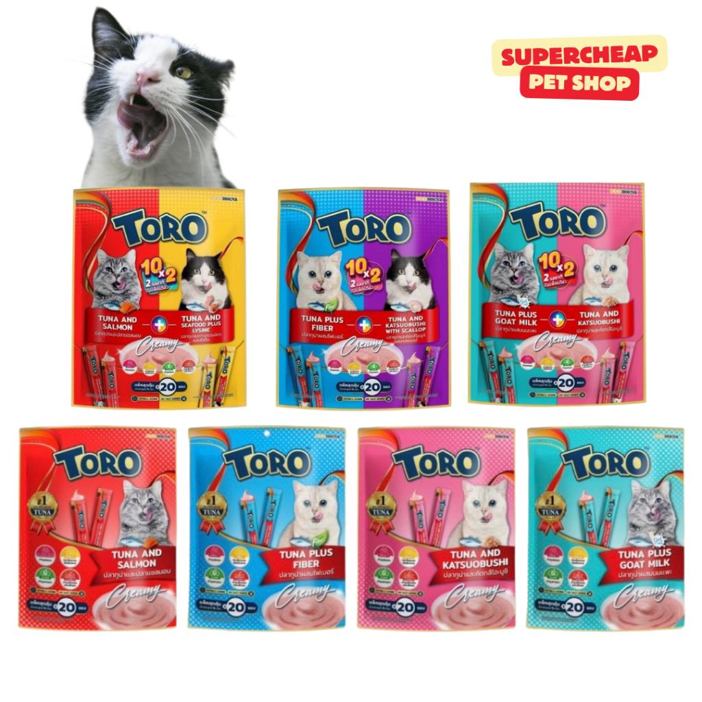 (15g.x20ซอง) Toro (โทโร่ โทโร่) ขนมแมวเลีย แพ็คสุดคุ้ม  แพ็คเกจใหม่