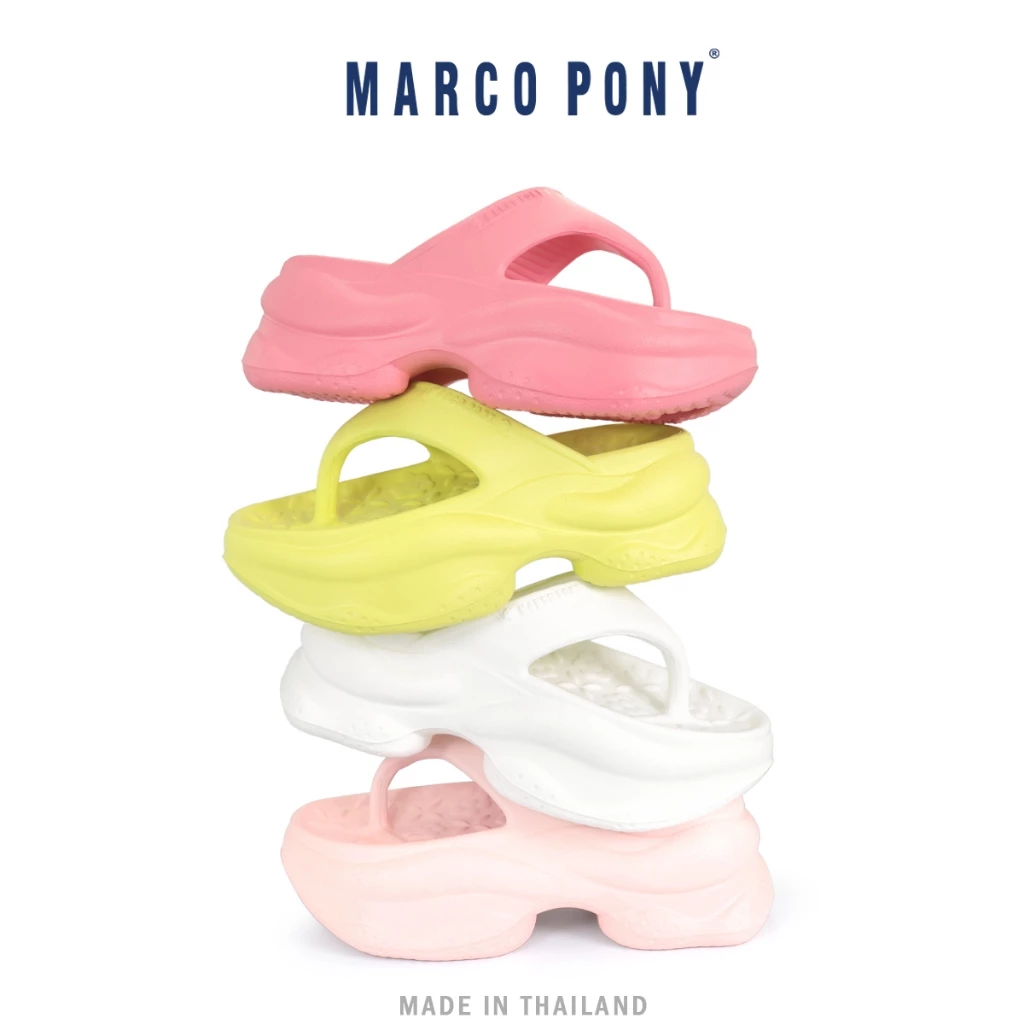 Marco Pony รองเท้าส้นสูงผู้หญิง แฟชั่น รองเท้าแตะคีบ แฟชั่นฤดูร้อน กันลื่นและทนทาน วัสดุ EVA รองเท้าแตะฤดูร้อน MH9023