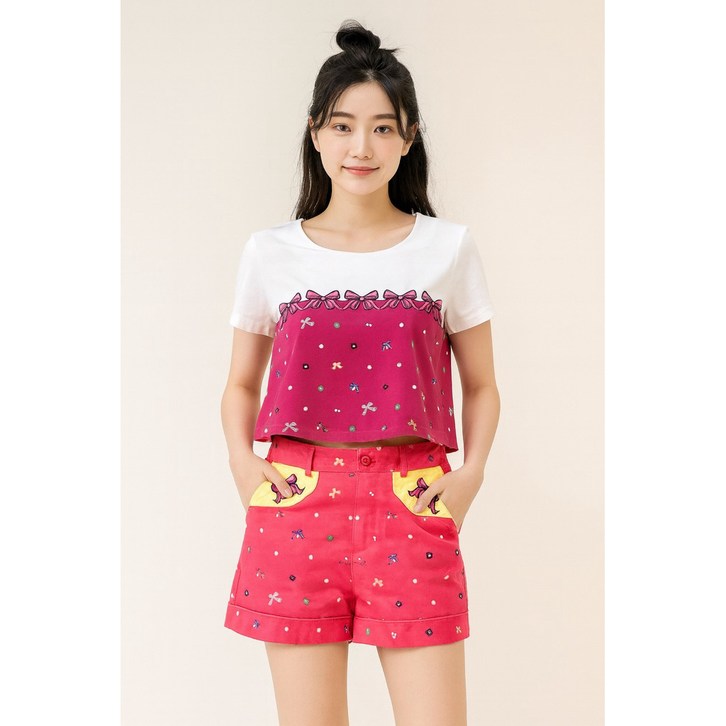 🎀✨ชุดเซ็ต 2ชิ้น Lyn around โบว์ชมพู🎀✨