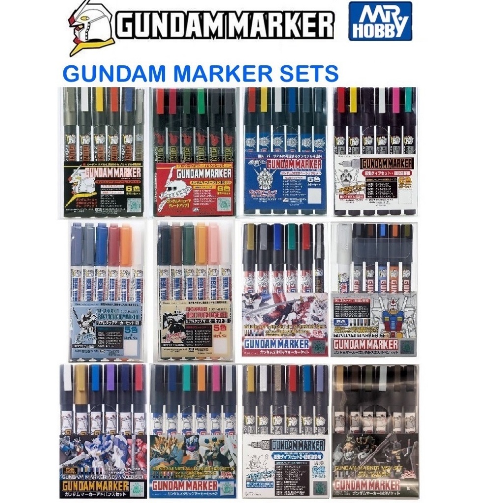 GSI Creos Mr Hobby GMS105,GMS108,GMS109,GMS110,GMS112,GMS113,GMS121,GMS122 Gundam Marker Sets ปากกาก