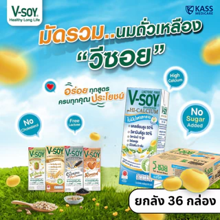 V-soy วีซอย นมถั่วเหลือง เพื่อสุขภาพ รวมทุกรสชาติ (ยกลัง 36 กล่อง)