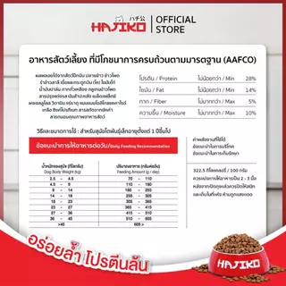 HAJIKO ฮาจิโกะ อาหารแบบเม็ด สำหรับ "สุนัขโต / Adult" 2.7 กิโลกรัม