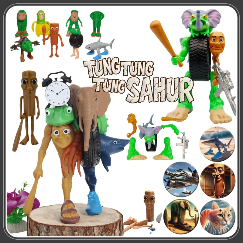 Brainrot Tung Tung Tung Sahur Action Figure ของเล่น  Lirili Larlla รุ่นตกแต่ง ของเล่นโมเดล