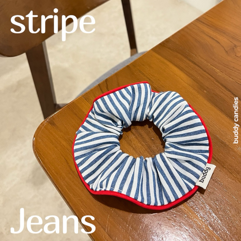 Stripe Jeans Scrunchies ❤️(พร้อมส่ง)