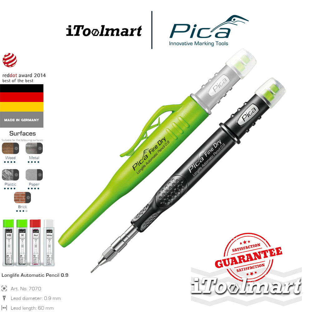 PICA ดินสอช่าง PICA Fine Dry 7070/SB Longlife Automatic Pencil 0.9